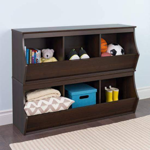 Prepac Entryway Espresso Fremont Stacked Six Bin Storage Cubby - Multiple Options Available