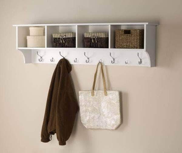 Prepac Entryway White 60 inch Wide Hanging Entryway Shelf - Multiple Options Available