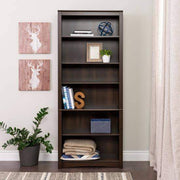 Prepac Home Office Espresso 6 Shelf Bookcase - Multiple Options Available