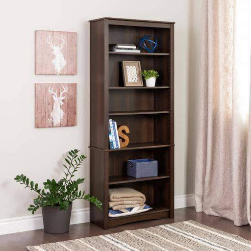 Prepac Home Office Espresso 6 Shelf Bookcase - Multiple Options Available