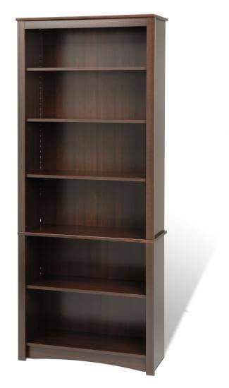 Prepac Home Office Espresso 6 Shelf Bookcase - Multiple Options Available