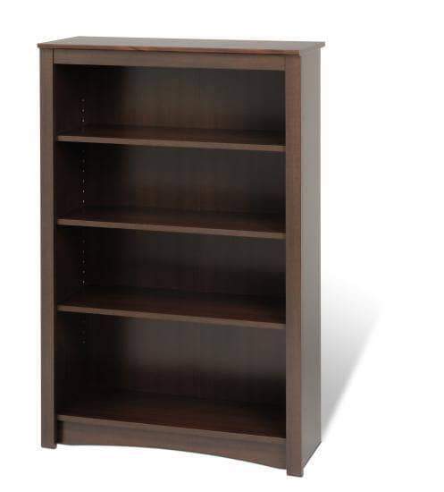 Prepac Home Office Espresso Four Shelf Bookcase - Multiple Options Available