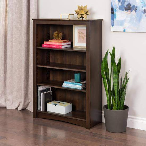 Prepac Home Office Espresso Four Shelf Bookcase - Multiple Options Available