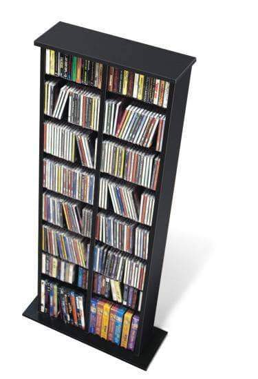Prepac Multimedia Storage Black Black Double Multimedia Storage Tower - Multiple Options Available