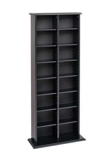Prepac Multimedia Storage Black Black Double Multimedia Storage Tower - Multiple Options Available