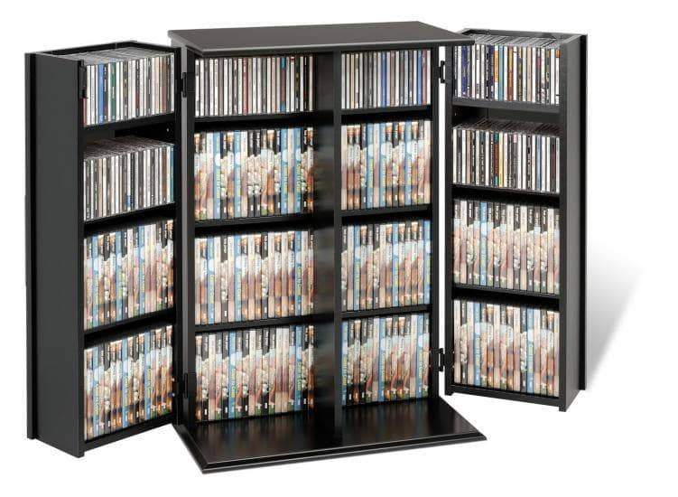 Prepac Multimedia Storage Black Locking Media Storage Cabinet
