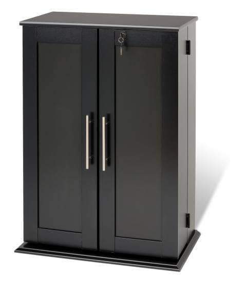 Prepac Multimedia Storage Black Locking Media Storage Cabinet with Shaker Doors - Multiple Options Available