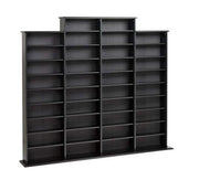 Prepac Multimedia Storage Black Quad Width Wall Storage