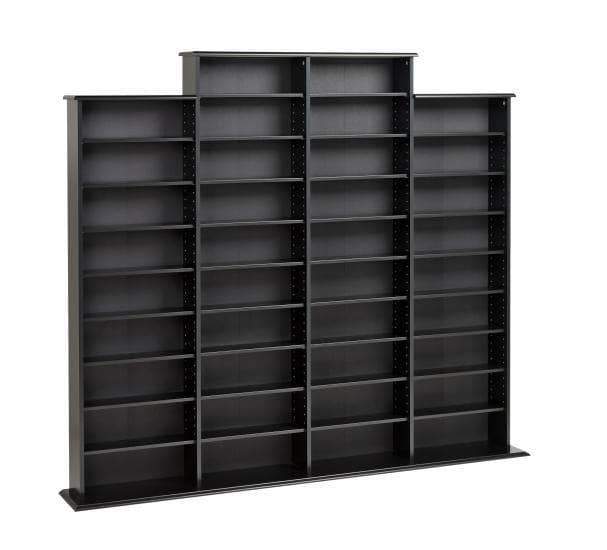 Prepac Multimedia Storage Black Quad Width Wall Storage