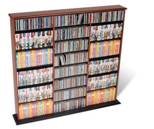 Prepac Multimedia Storage Cherry and Black Triple Width Wall Storage - Multiple Options Available