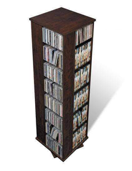 Prepac Multimedia Storage Espresso Large Four Sided Spinning Tower - Multiple Options Available