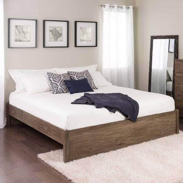 Prepac Platform Beds King / Drifted Grey Select 4-Post Platform Bed - Multiple Options Available