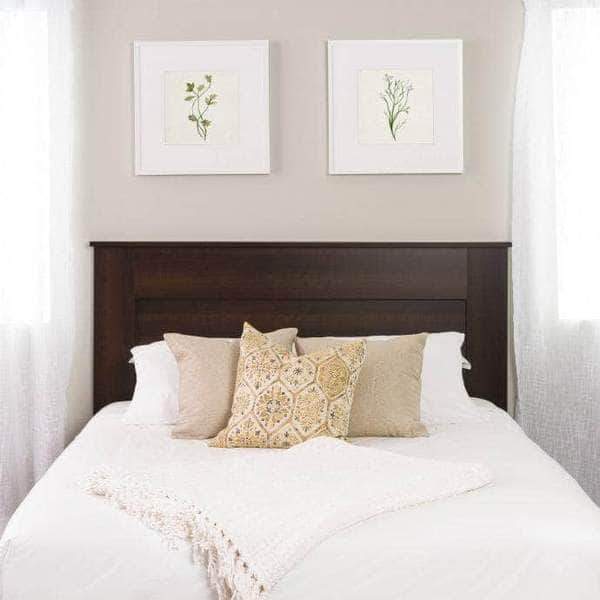 Prepac Queen / Espresso Flat Panel Headboard - Multiple Options Available