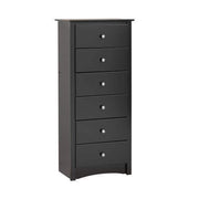 Prepac Sonoma Bedroom Black Sonoma Tall 6 Drawer Chest - Multiple Options Available