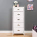 Prepac Yaletown Bedroom Collection White Yaletown 5-Drawer Tall Chest - Multiple Options Available