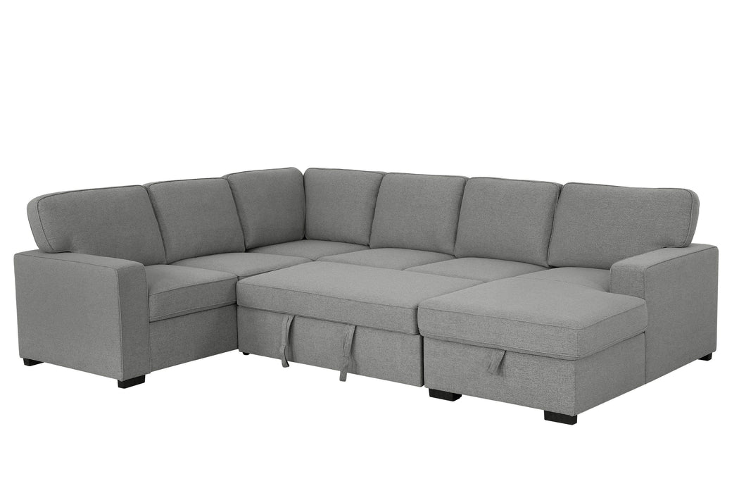 Primo International Sectional Sofa Morandi Sleeper Sectional Sofa Bed with Storage Chaise in Dark Grey