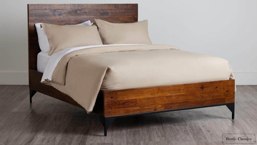 Rustic Classics Bed Blackcomb Reclaimed Wood and Metal Platform Bed in Coffee Bean - Available in 2 Sizes