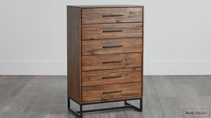 Rustic Classics Bedroom Set Blackcomb 4 Piece Reclaimed Wood and Metal Platform Bedroom Furniture Set in Coffee Bean - Available in 2 Sizes