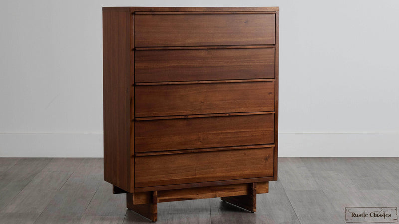 Rustic Classics Bedroom Set Jasper 5 Piece Reclaimed Wood Platform Bedroom Furniture Set in Brown - Available in 2 Sizes