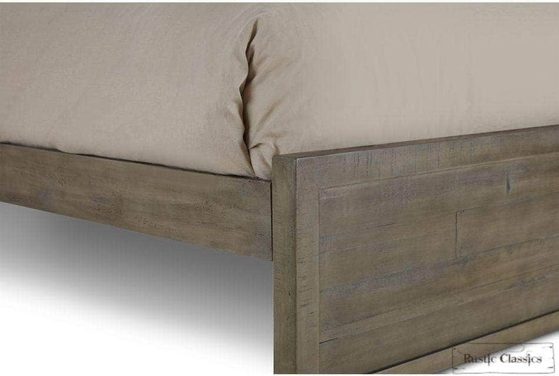 Rustic Classics Bedroom Set Whistler 4 Piece Reclaimed Wood Platform Bedroom Furniture Set in Grey - Available in 2 Sizes