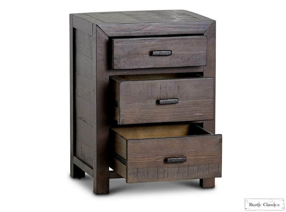 Rustic Classics Bedroom Set Whistler 4 Piece Reclaimed Wood Storage Platform Bedroom Furniture Set in Brown – Available in 2 Sizes