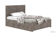 Rustic Classics Bedroom Set Whistler 5 Piece Reclaimed Wood Storage Platform Bedroom Furniture Set in Grey – Available in 2 Sizes