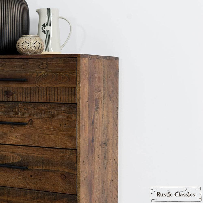 Rustic Classics Drawer Chest Blackcomb Reclaimed Wood and Metal 6 Drawer Chest in Coffee Bean