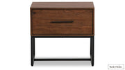 Rustic Classics Nightstand Blackcomb Reclaimed Wood and Metal 1 Drawer Nightstand in Coffee Bean