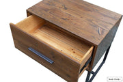 Rustic Classics Nightstand Blackcomb Reclaimed Wood and Metal 1 Drawer Nightstand in Coffee Bean