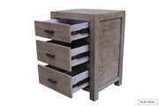 Rustic Classics Nightstand Whistler Reclaimed Wood 3 Drawer Nightstand in Grey
