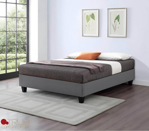 True Contemporary Bed EZ Base Foundation Grey Platform Bed - Available in 4 Sizes