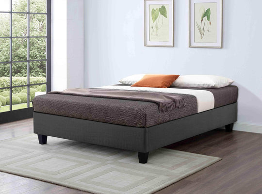 True Contemporary Bed Twin EZ Base Foundation Dark Grey Platform Bed - Available in 4 Sizes
