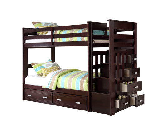 True Contemporary Bunk Bed Allentown Espresso Twin Over Twin Bunk Bed With Staircase