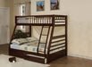 True Contemporary Bunk Bed Jason Espresso Twin Over Full Bunk Bed with Storage Drawers