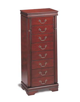 True Contemporary Louis Philippe Wood Jewelry Armoire