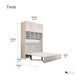 True Contemporary Murphy Cabinet Bed Hyde White Murphy Cabinet Bed with Gel Memory Foam Mattress - Available in 4 Sizes