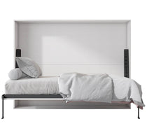 True Contemporary Murphy Wall Bed Heidi II White Horizontal Murphy Wall Pull Down Bed - Available in 3 Sizes