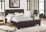 True Contemporary Platform Beds Espresso / Twin Xander Fabric Platform Bed With Contrast Stitching