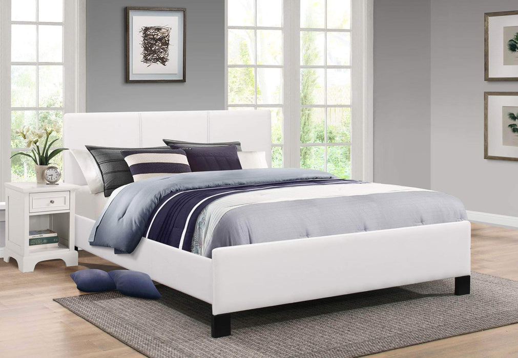 True Contemporary Platform Beds White / Twin Xander Fabric Platform Bed With Contrast Stitching