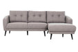 True Contemporary Sectional Right Facing Chaise Elizabeth Tufted Sectional Sofa in Nia Grey