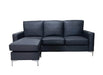 Urban Cali Sectional Black Del Mar 78.74" Wide Faux Leather Sectional Sofa with Reversible Chaise - Available in 3 Colours