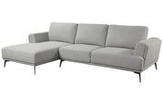 Urban Cali Sectional Left Facing Chaise Newport Adjustable Deep Seating Sectional Sofa in Nela Light Grey