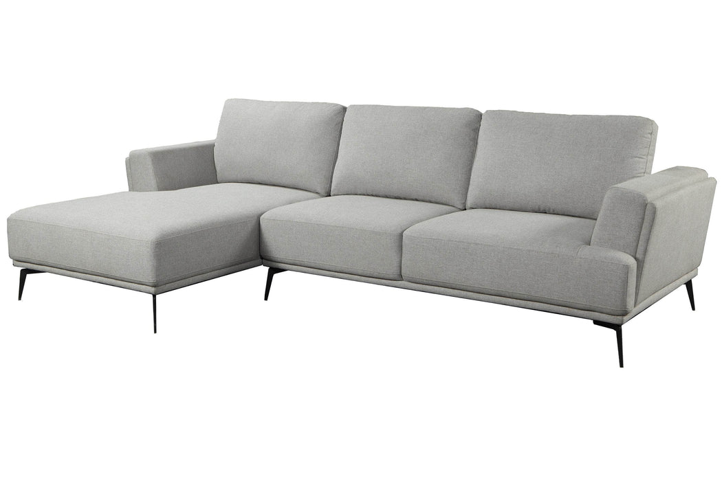 Urban Cali Sectional Left Facing Chaise Newport Adjustable Deep Seating Sectional Sofa in Nela Light Grey