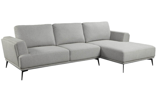 Urban Cali Sectional Right Facing Chaise Newport Adjustable Deep Seating Sectional Sofa in Nela Light Grey