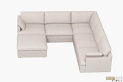 Urban Cali Sectional Sofa Long Beach Modular Corner Sectional Sofa with Ottoman in Axel Beige
