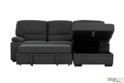 Urban Cali Sleeper Sectional Anaheim II Condo Sleeper Sectional Sofa Bed with Cup Holders and Storage Chaise