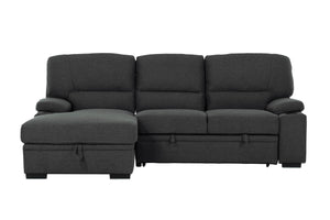 Urban Cali Sleeper Sectional Anaheim Left Facing Chaise Anaheim II Condo Sleeper Sectional Sofa Bed with Cup Holders and Storage Chaise