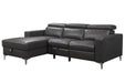 Urban Cali Sleeper Sectional Berkeley Left Chaise Sectional Berkeley Sleeper Sectional Sofa Bed with Storage Chaise and Power Recliner in Mirage Charcoal - Available in 2 Options