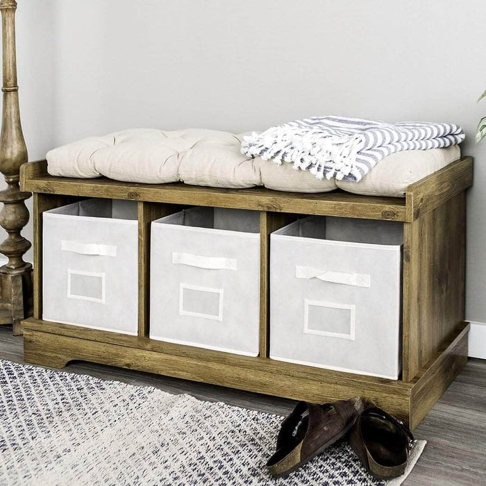 Walker Edison 42" Modern Farmhouse Entryway Storage Bench — Wholesale