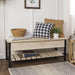 Walker Edison Bench 48" Park City Modern Farmhouse Metal and Wood Storage Bench - Available in 4 Colours
